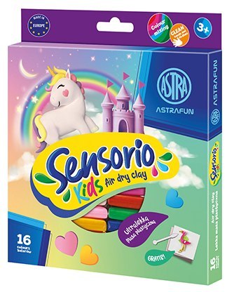 Lekka masa plastyczna ASTRAFUN Sensorio Kids Jednorożec - 16 kol Lekka masa plastyczna ASTRAFUN Sensorio Kids Jednorożec - 16 kol