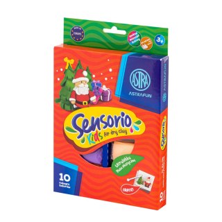 Lekka masa plastyczna ASTRAFUN Sensorio Kids Mikołaj Bałwanek Elf - 10 kol