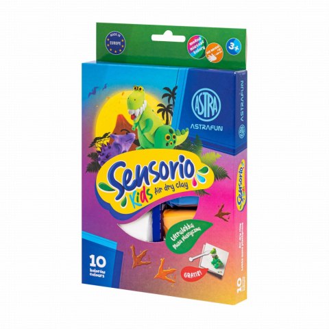 Lekka masa plastyczna Dinozaury Sensorio Kids - 10 kolorów Lekka masa plastyczna Dinozaury Sensorio Kids - 10 kolorów
