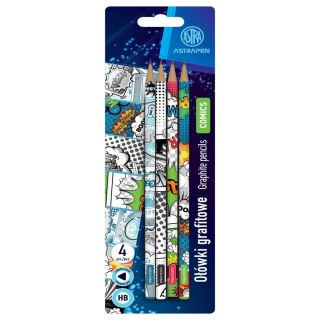 Ołówki grafitowe trójkątne HB ASTRAPEN - Comics - 4 sz.t blister