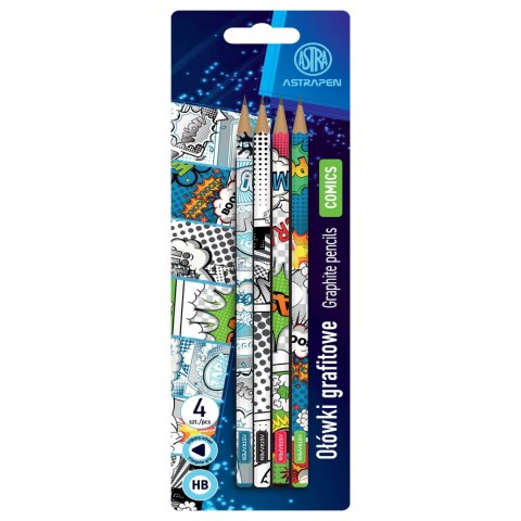 Ołówki grafitowe trójkątne HB ASTRAPEN - Comics - 4 sz.t blister Ołówki grafitowe trójkątne HB ASTRAPEN - Comics - 4 sz.t blister
