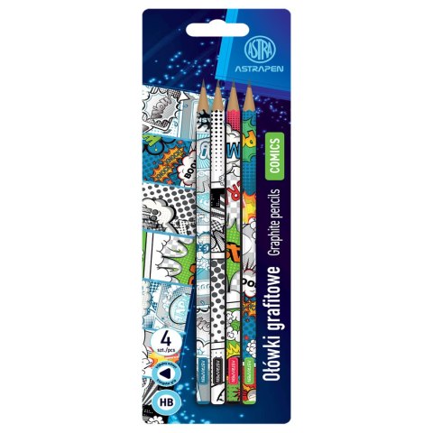 Ołówki grafitowe trójkątne HB ASTRAPEN - Comics - 4 sz.t blister Ołówki grafitowe trójkątne HB ASTRAPEN - Comics - 4 sz.t blister