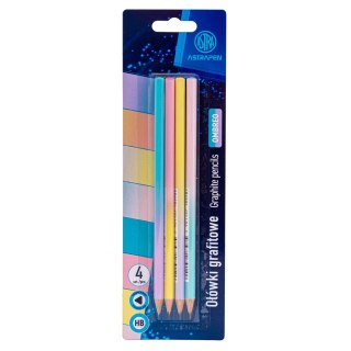 Ołówki grafitowe trójkątne HB ASTRAPEN - Ombre - 4 szt. blister