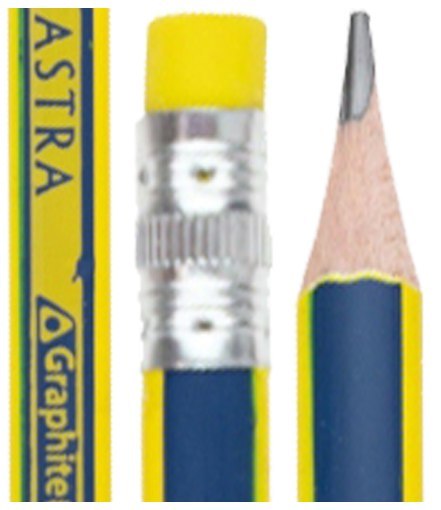 Ołówki grafitowe trójkątne HB z gumką ASTRA - 1 szt. Ołówki grafitowe trójkątne HB z gumką ASTRA - 1 szt.