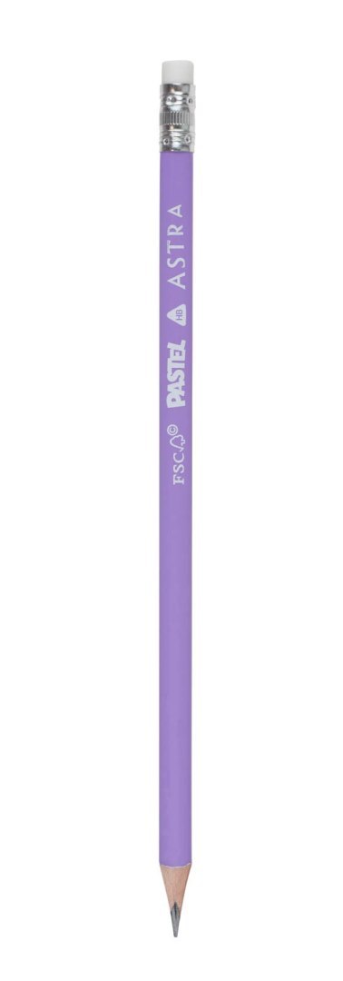 Ołówki grafitowe trójkątne pastelowe HB z miarką i gumką ASTRA PASTEL LINE Ołówki grafitowe trójkątne pastelowe HB z miarką i gumką ASTRA PASTEL LINE