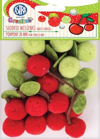 Pompony Creativo 20 mm - Słodkie wisienki