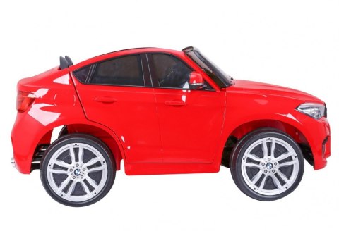 BMW X6M XXL dla 2 dzieci Czerwony + Pilot + Ekoskóra + Pasy + Wolny Start + MP3 USB + LED BMW X6M XXL dla 2 dzieci Czerwony + Pilot + Ekoskóra + Pasy + Wolny Start + MP3 USB + LED