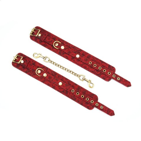 Liebe Seele Kinbaku Ukiyoe Red Rosy Lamb Leather Ankle Cuffs Liebe Seele Kinbaku Ukiyoe Red Rosy Lamb Leather Ankle Cuffs