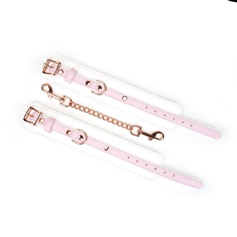 Liebe Seele kajdanki White & Pink Fairy Goat Leather Hand Cuffs