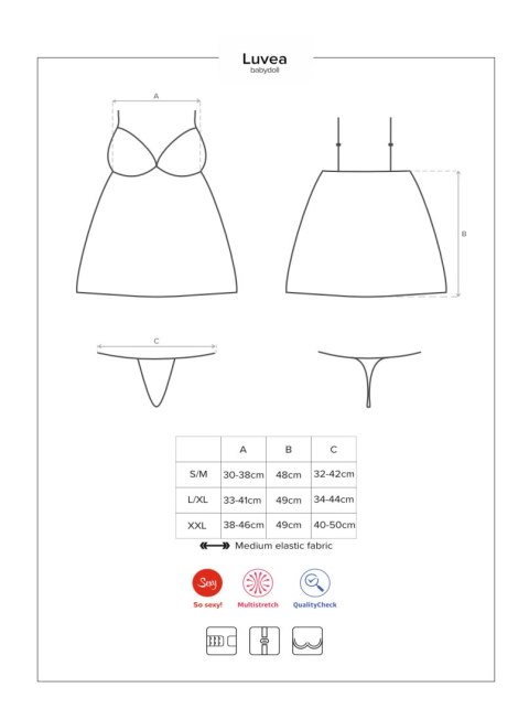 Babydoll Ze Stringami Luvae 2Xl/3Xl Obsessive Babydoll Ze Stringami Luvae 2Xl/3Xl Obsessive