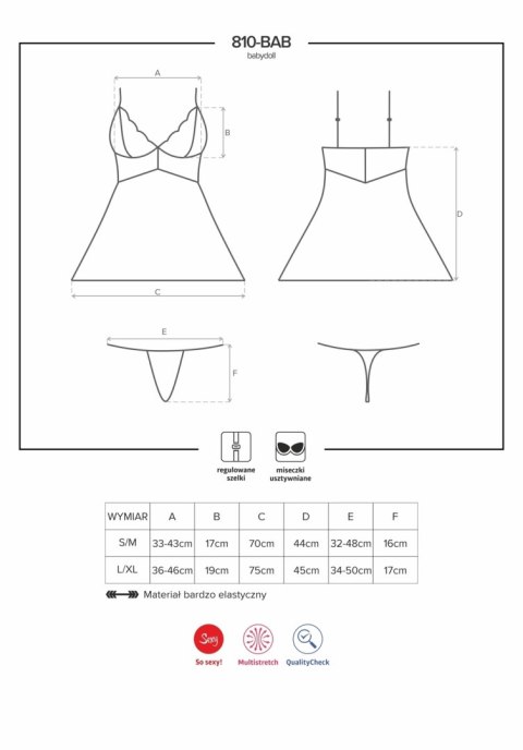 810-BAB Babydoll czarny S/M