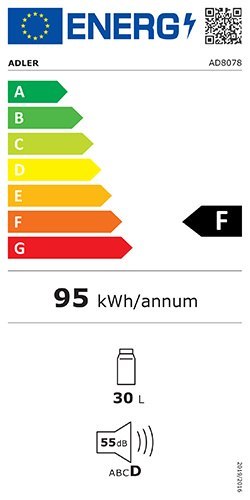 Adler | AD 8078 | Portable cooler | Energy efficiency class F | Chest | Free standing | Height 43.5 cm | Grey | 55 dB Adler | AD 8078 | Portable cooler | Energy efficiency class F | Chest | Free standing | Height 43.5 cm | Grey | 55 dB