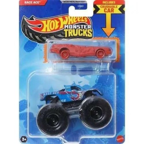 Hot Wheels Monster Trucks Pojazd 1:64 + auto JCG42 Hot Wheels Monster Trucks Pojazd 1:64 + auto JCG42