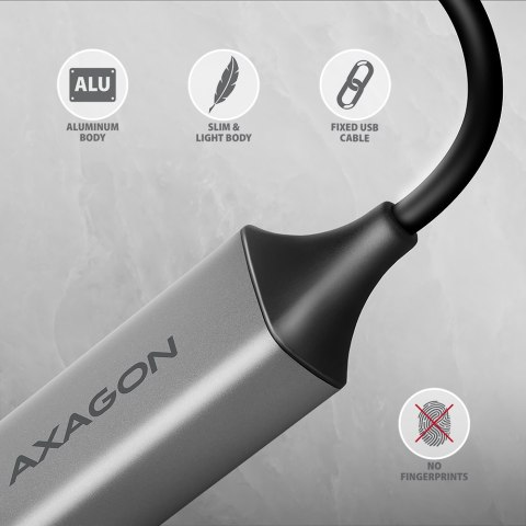 AXAGON ADE-TXCA Compact aluminum USB 3.2 Gen 1 Gigabit Ethernet 10/100/1000Mbit adapter with automatic installation, Nintendo Sw