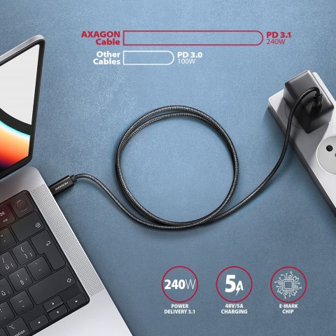 AXAGON Data and charging USB 480Mbps cable, 2 m | BUCM2-CM20AB | USB-C to USB-C AXAGON Data and charging USB 480Mbps cable, 2 m | BUCM2-CM20AB | USB-C to USB-C