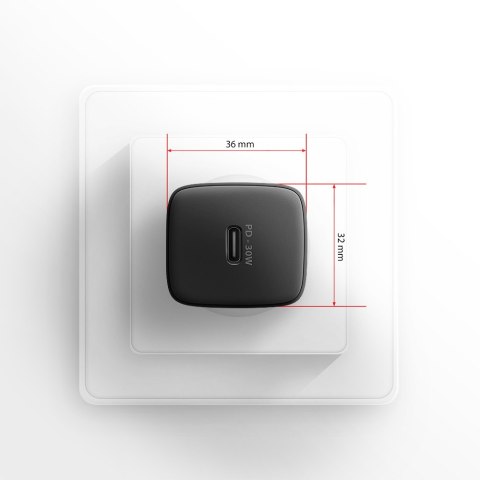 AXAGON Sil wallcharger 1x port USB-C, PD3.0/PPS/QC4+/SFC/AFC/Apple, 30W | ACU-PD30