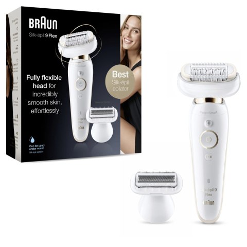 Braun Epilator | Silk-épil 9 Flex SES9006 | Number of power levels 2 | Wet & Dry | White Braun Epilator | Silk-épil 9 Flex SES9006 | Number of power levels 2 | Wet & Dry | White