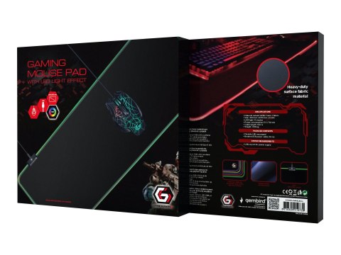 Cablexpert Gaming mouse pad with LED light effect, Large-size | MP-GAMELED-L | Mouse pad | 300 x 800 x 4 mm | Black Cablexpert Gaming mouse pad with LED light effect, Large-size | MP-GAMELED-L | Mouse pad | 300 x 800 x 4 mm | Black