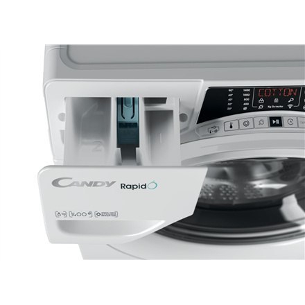 Candy | Washing Machine | RO 1486DWME/1-S | Energy efficiency class A | Front loading | Washing capacity 8 kg | 1400 RPM | Depth
