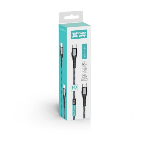 ColorWay Cable Type-C - Type-C (PD Fast Charging 65W) 3.0А, 1m | CW-CBPDCC040-GR ColorWay Cable Type-C - Type-C (PD Fast Charging 65W) 3.0А, 1m | CW-CBPDCC040-GR
