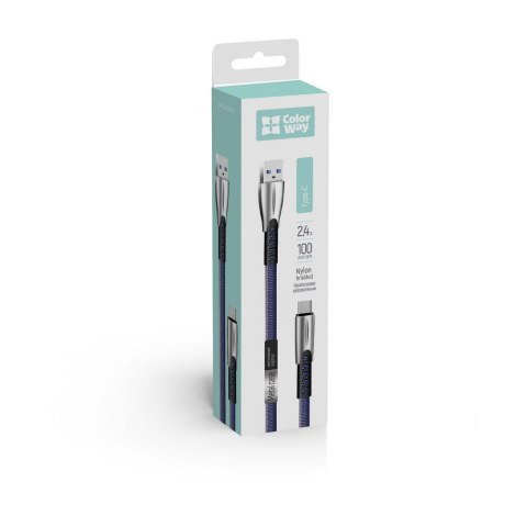 ColorWay Cable USB Type-C (Zinc Aalloy) 2.4А, 1m | CW-CBUC012-BL ColorWay Cable USB Type-C (Zinc Aalloy) 2.4А, 1m | CW-CBUC012-BL