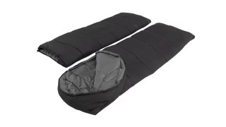 Easy Camp Raven Square Double 5°C, 220 x 150 cm, Two-way open-end, L-shaped, autolock, Teal, Black | Easy Camp