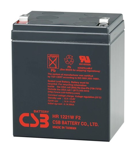 Eaton CSB HR1221WF2 Battery - 12 Volt 21Watts/Cell 5.1Amp Hour Eaton CSB HR1221WF2 Battery - 12 Volt 21Watts/Cell 5.1Amp Hour
