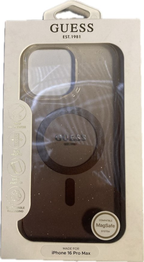 Guess GUHMP16XHGRCELW iPhone 16 Pro Max 6.9" brązowy/brown hardcase IML Glitter Gradient MagSafe Guess GUHMP16XHGRCELW iPhone 16 Pro Max 6.9" brązowy/brown hardcase IML Glitter Gradient MagSafe