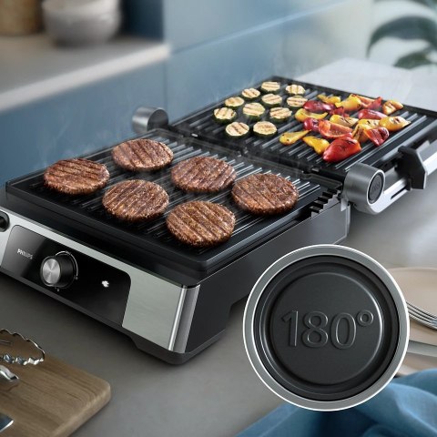 Philips | Contact Electric Grill | HD6301/90 5000 Series | Table | 2200 W | Black