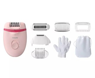 Philips | Corded Compact Epilator | BRE285/00 Satinelle Essential | White/Pink