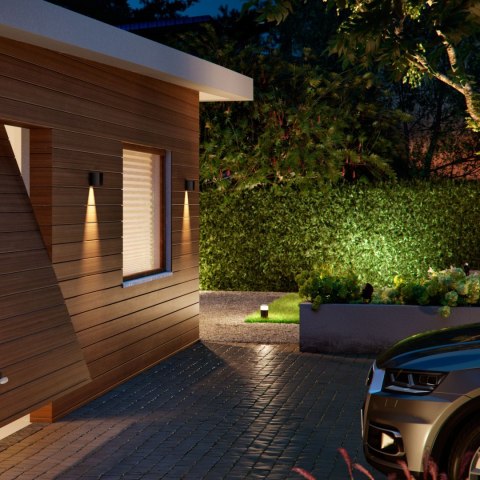 Philips Hue WCA Resonate Outdoor Downward Wall Lantern, Black | Philips Hue