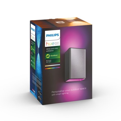 Philips Hue WCA Resonate Outdoor Wall Lantern, Inox | Philips Hue Philips Hue WCA Resonate Outdoor Wall Lantern, Inox | Philips Hue