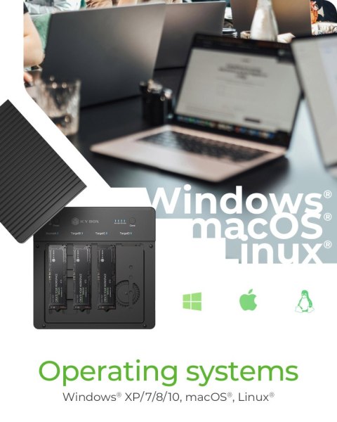 Raidsonic 4-Bays USB4 Duplicator (1:3 clone) for NVMe M.2 SSD | IB-4013MCL-C4 Raidsonic 4-Bays USB4 Duplicator (1:3 clone) for NVMe M.2 SSD | IB-4013MCL-C4