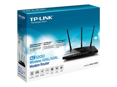 TP-LINK Archer VR400 AC1200 Wi-Fi VDSL/ADSL Modem Gigabit Router TP-LINK Archer VR400 AC1200 Wi-Fi VDSL/ADSL Modem Gigabit Router