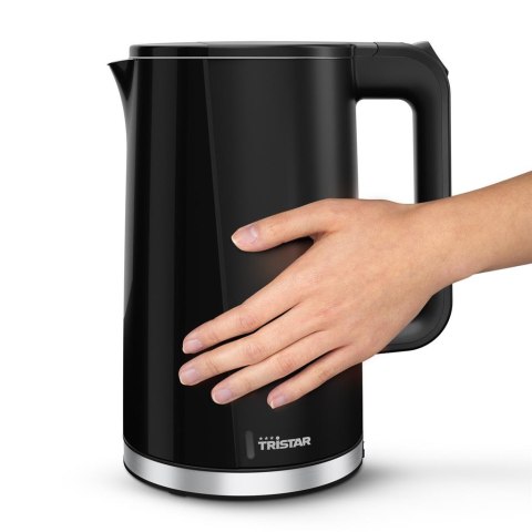 Tristar Double Walled Kettle | WK-3407 | Electric | 2200 W | 1.7 L | Plastic | 360° rotational base | Black Tristar Double Walled Kettle | WK-3407 | Electric | 2200 W | 1.7 L | Plastic | 360° rotational base | Black