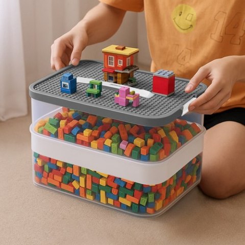Pudełko na klocki- 2 poziomy Kruzzel 25756