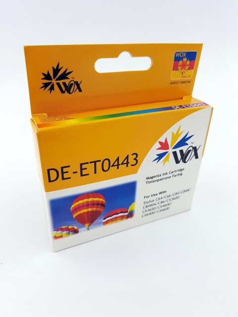 Tusz Wox Magenta EPSON T0443 zamiennik C13T04434010 Tusz Wox Magenta EPSON T0443 zamiennik C13T04434010