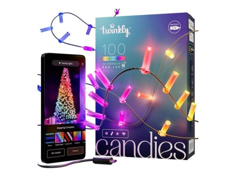 Twinkly Candies 100 Candle-shaped RGB LEDs, USB-C|Green Wire Twinkly Candies 100 Candle-shaped RGB LEDs, USB-C|Green Wire