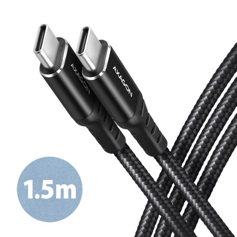 AXAGON Data and charging cable, 1.5 m | BUCM-CM15AB | USB Type C to USB Type C AXAGON Data and charging cable, 1.5 m | BUCM-CM15AB | USB Type C to USB Type C