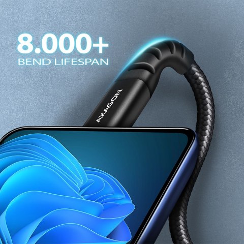 AXAGON Data and charging cable, 1.5 m | BUCM-CM15AB | USB Type C to USB Type C AXAGON Data and charging cable, 1.5 m | BUCM-CM15AB | USB Type C to USB Type C