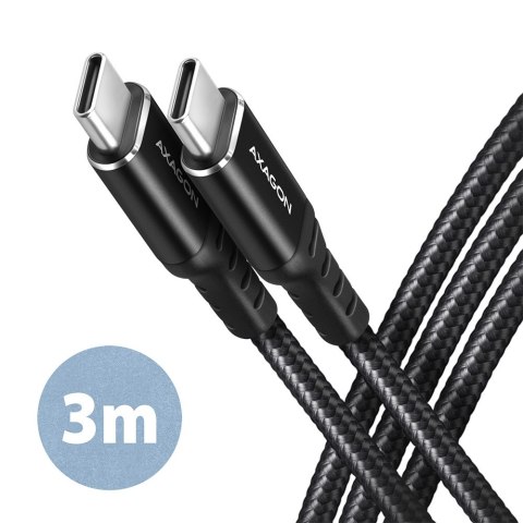 AXAGON Data and charging cable, 3 m | BUCM-CM30AB | USB Type C to USB Type C AXAGON Data and charging cable, 3 m | BUCM-CM30AB | USB Type C to USB Type C