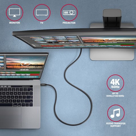 AXAGON SPEED + USB-C, USB 20Gbps Cable, 0.5 m | BUCM32-CM05AB | USB Type-C to USB Type-C