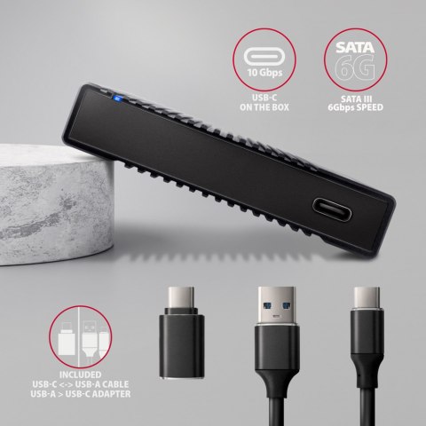 AXAGON USB-C 10Gbps RIBBED Box | EE25-GTR AXAGON USB-C 10Gbps RIBBED Box | EE25-GTR