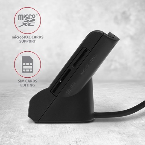 AXAGON Universal desktop USB contact Smart/ID and SD/microSD/SIM card reader | CRE-SM2