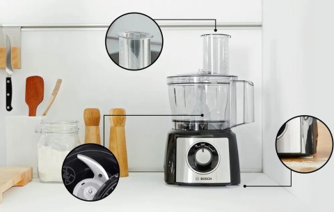 Bosch | Food Processor MultiTalent 3 Plus | MCM3PM386 | 900 W | Number of speeds 2 | Bowl capacity 2.3 L | Black/Stainless steel Bosch | Food Processor MultiTalent 3 Plus | MCM3PM386 | 900 W | Number of speeds 2 | Bowl capacity 2.3 L | Black/Stainless steel