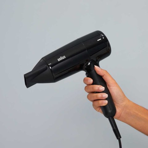 Braun Hair dryer | BRHD225E | 2200 W | Number of temperature settings 3 | Ionic function | Diffuser nozzle | Black Braun Hair dryer | BRHD225E | 2200 W | Number of temperature settings 3 | Ionic function | Diffuser nozzle | Black