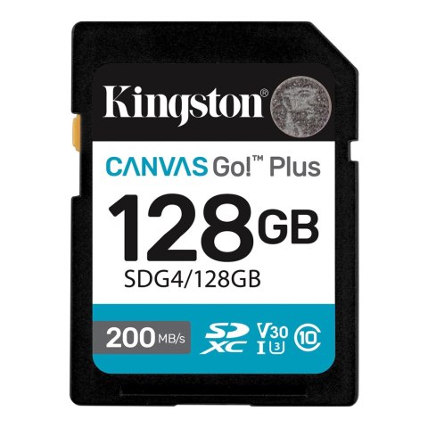 Kingston | Canvas Go! Plus | 128 GB | SD | Flash memory class Class 10, UHS-I, U3, V30 Kingston | Canvas Go! Plus | 128 GB | SD | Flash memory class Class 10, UHS-I, U3, V30