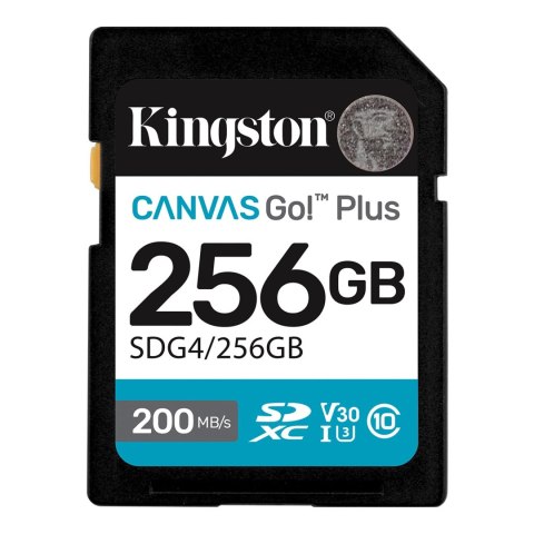 Kingston | Canvas Go! Plus | 256 GB | SD | Flash memory class Class 10, UHS-I, U3, V30 Kingston | Canvas Go! Plus | 256 GB | SD | Flash memory class Class 10, UHS-I, U3, V30