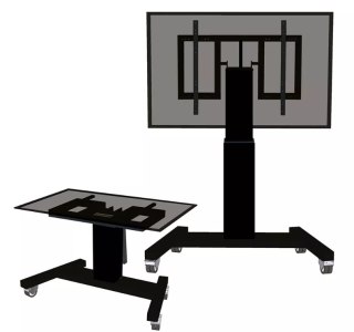 Neomounts PLASMA-M2500TBLACK TV trolley - 42-100" - max 150 kg - motorised h 91-141 cm - VESA 400x200-800x600 - table tilt funct