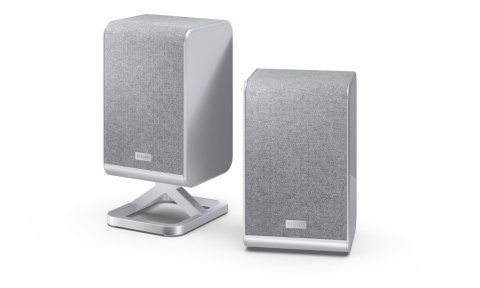 Sharp HT-SPR52021(SL) Q Soundbar 2.0.2 Wireless Rear Surround Speakers, Silver | Sharp